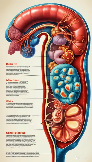 การออกกำลังกายเป็นประจำช่วยปรับสมดุลระบบย่อยอาหารและลดโอกาสเกิดมะเร็งลำไส้ใหญ่ ภาพจำลองลำไส้